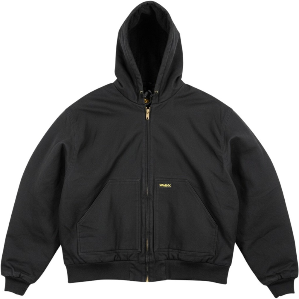 Walls Mens Black Hooded Canvas Work Jacket Bomber YJ964KD9 3XLR 3XL Tall